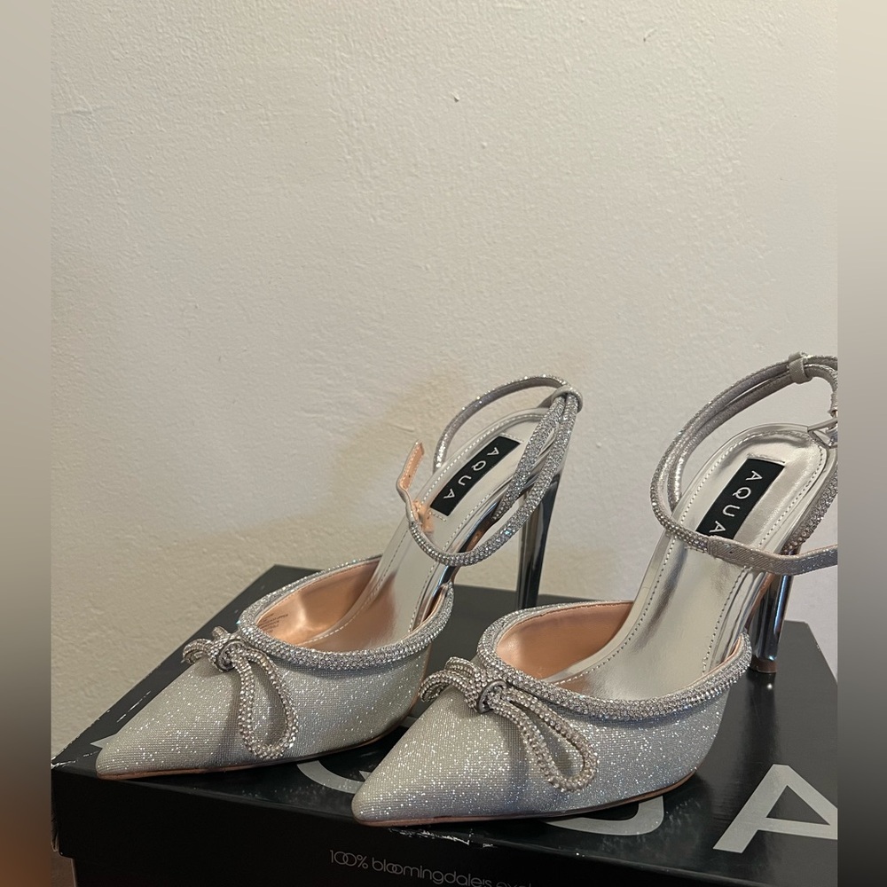 Aqua Ankle Strap Heels, size 7.5